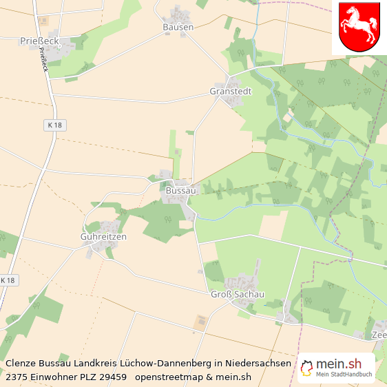 Clenze Bussau  Lageplan